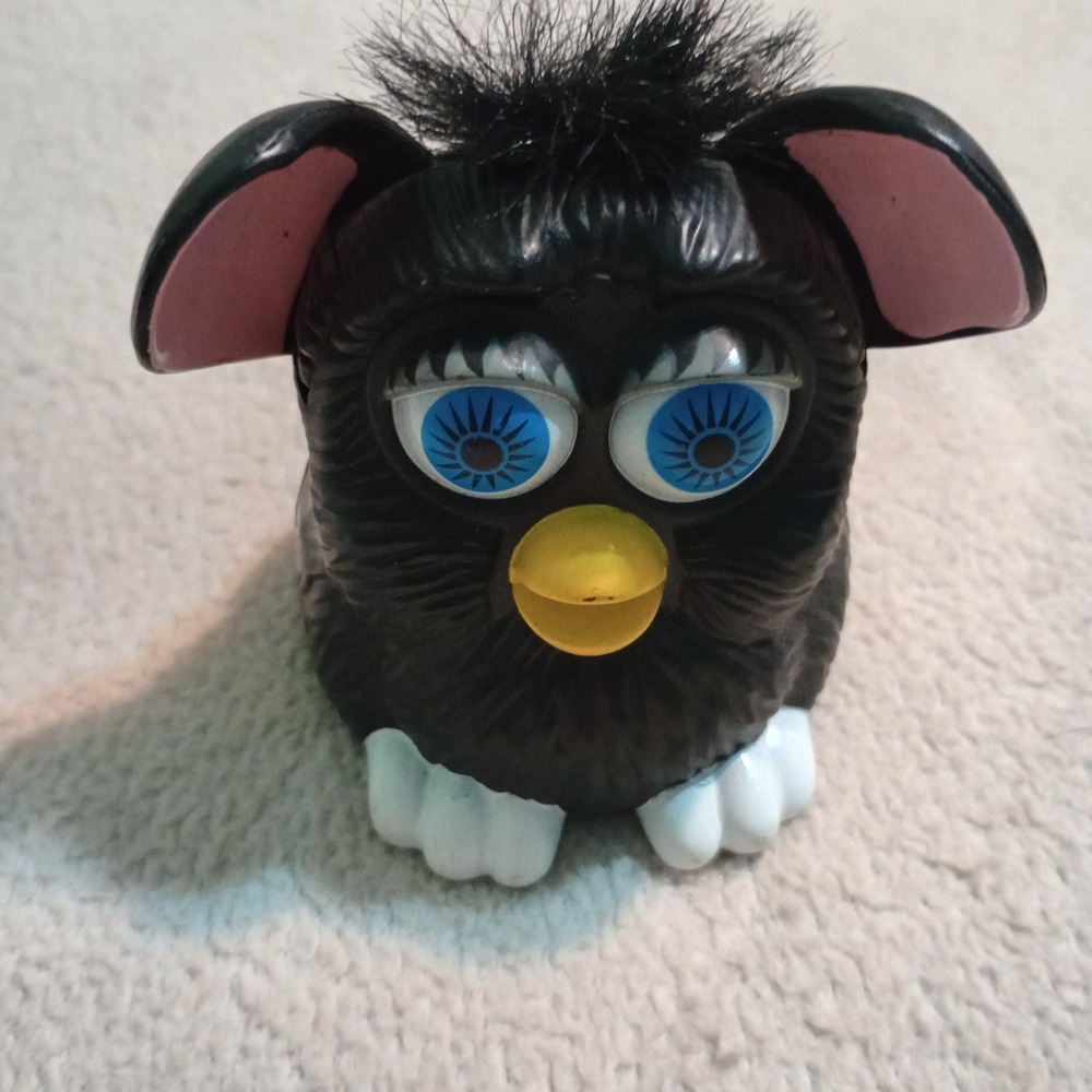 Vintage 1998 Tiger Electronics Furby McDonalds Toy Black Blue Eyes Collectible